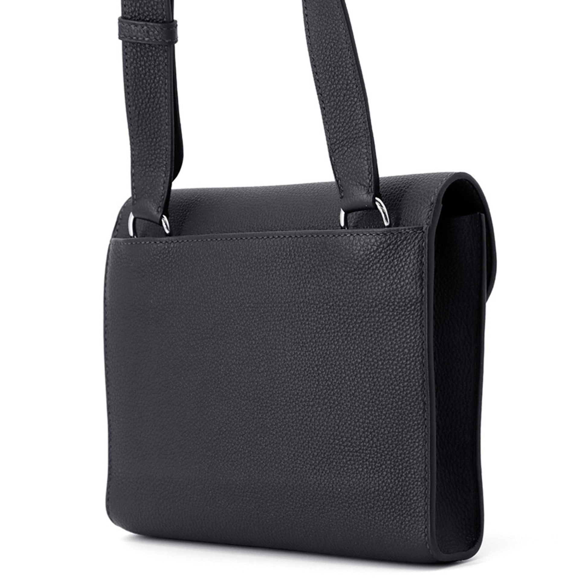 Hermes Sac Depeche Togo Shoulder Bag Leather Silver