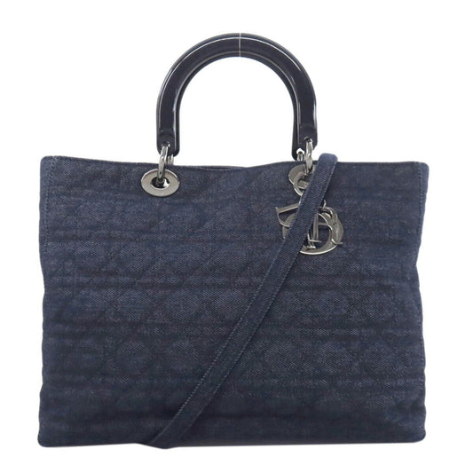 Dior Handbag Christian 2 Denim Blue Navy