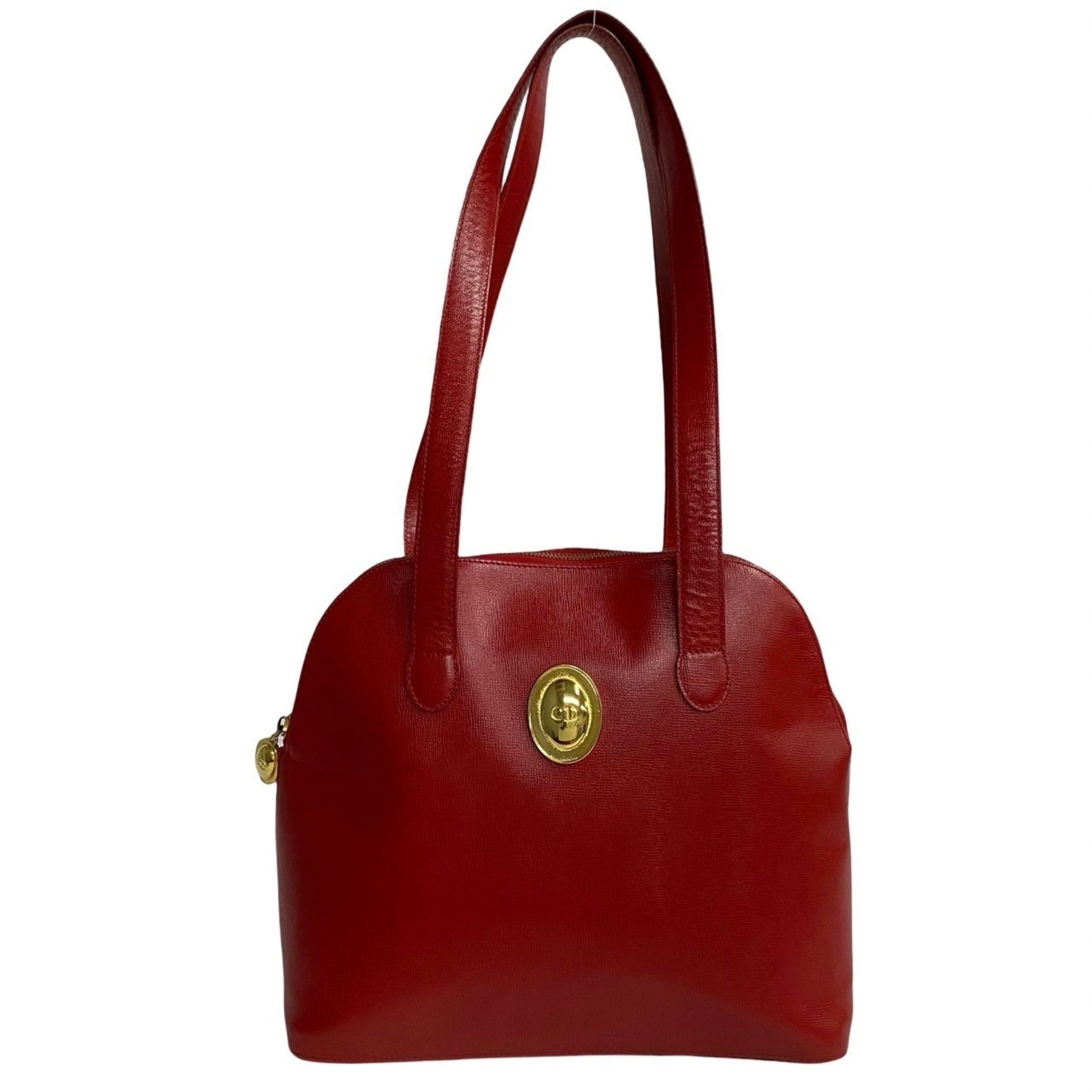 Dior Handbag Christian Color Shoulder Bag Tote Bag Leather Red