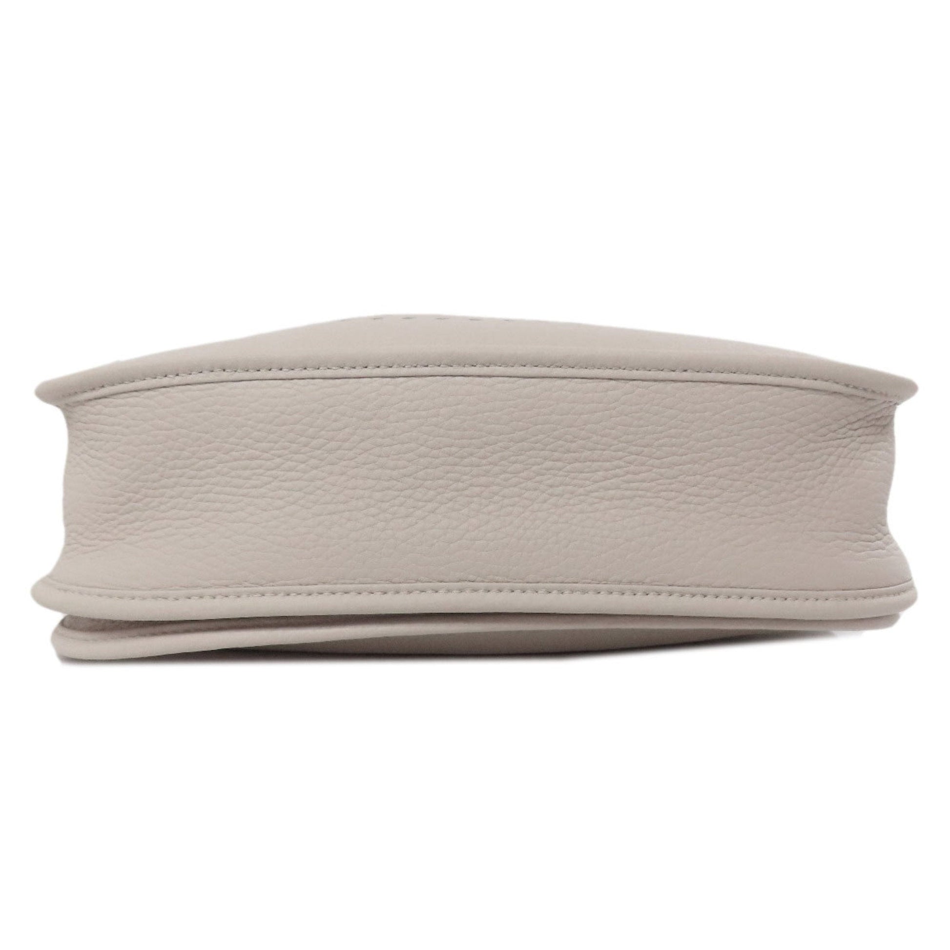 Hermes Taurillon Clemence Shoulder Bag Leather White