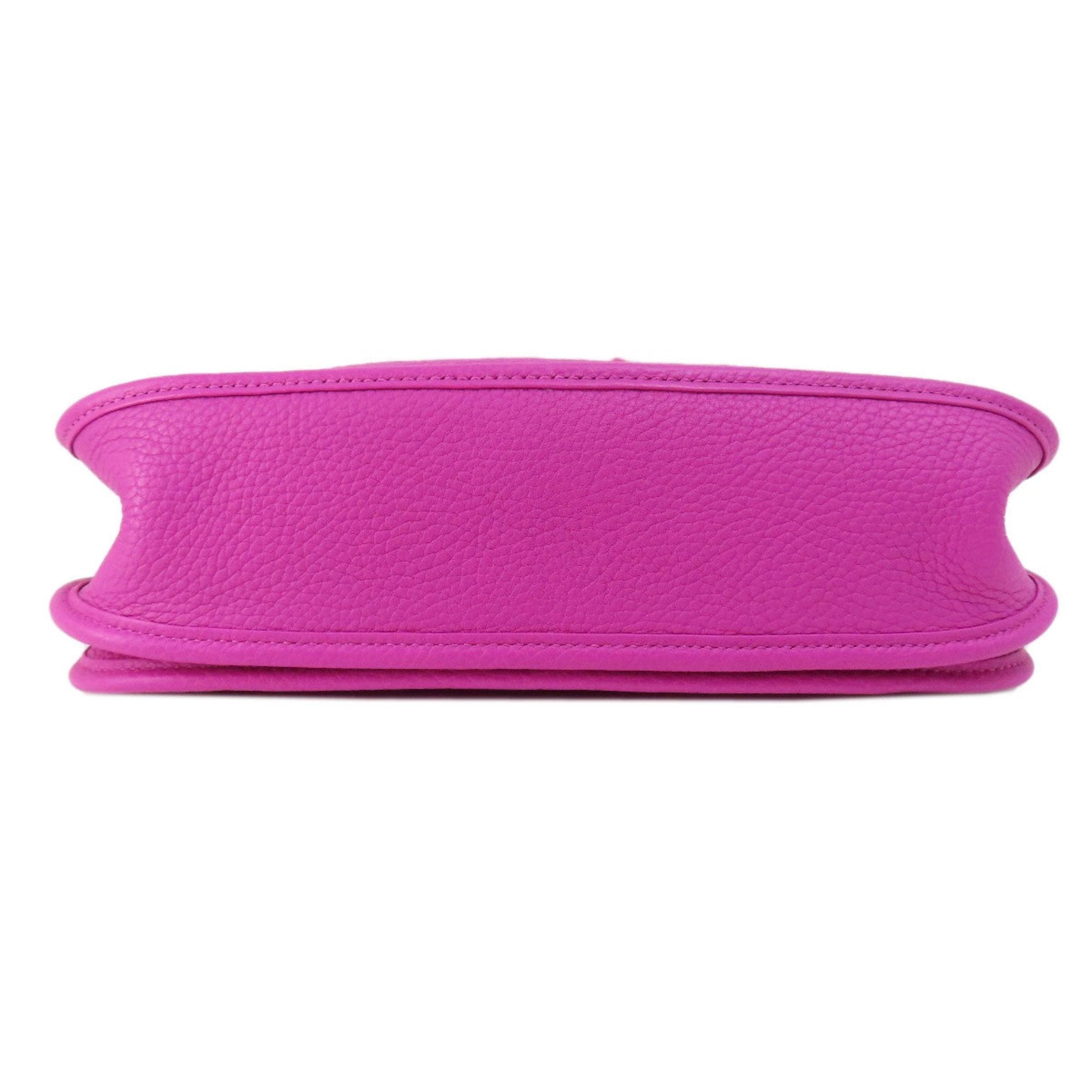 Hermes Taurillon Clemence Shoulder Bag Leather Purple