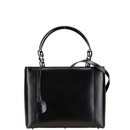 Dior Handbag Christian Shoulder Bag 55 Leather Black