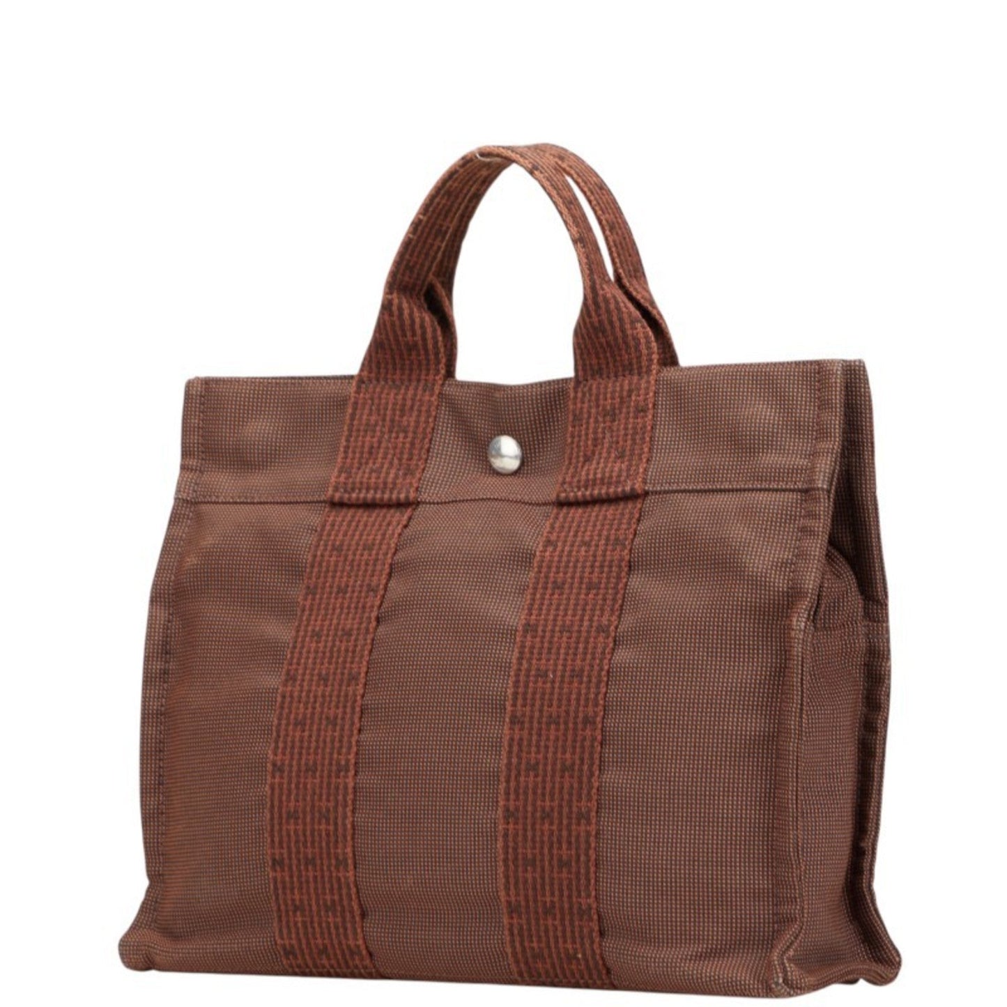 Hermes Her Line Handbag Tote Bag Canvas Brown