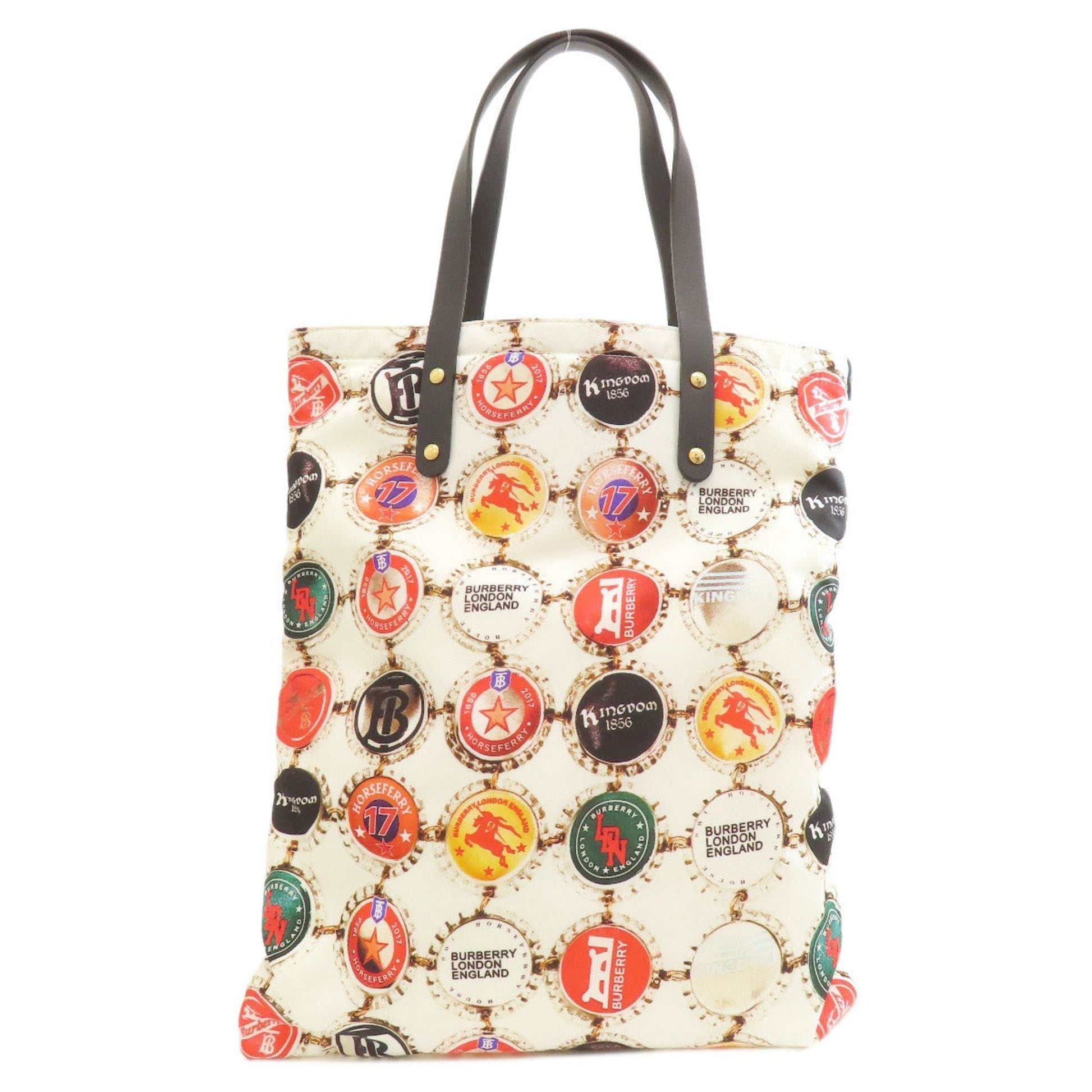 Burberry Tote Bag Nylon Black White