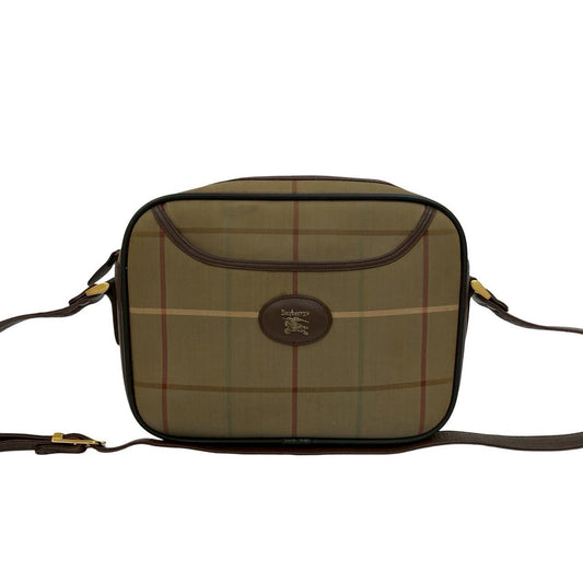Burberry Khaki Shoulder Bag Leather Canvas Brown Shoulder Bag 6