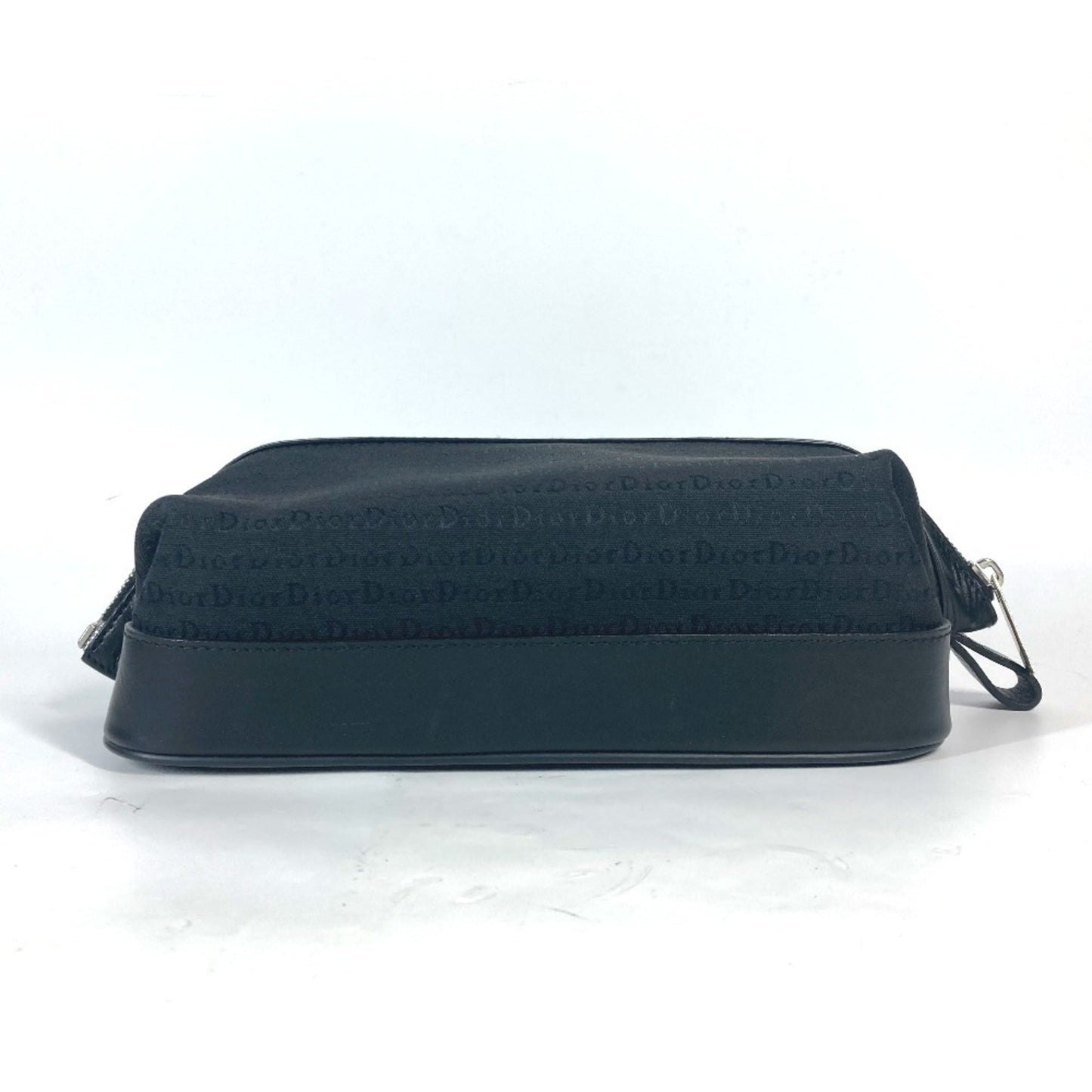 Dior Handbag Christian Pouch Leather Canvas Black Satchel Bag
