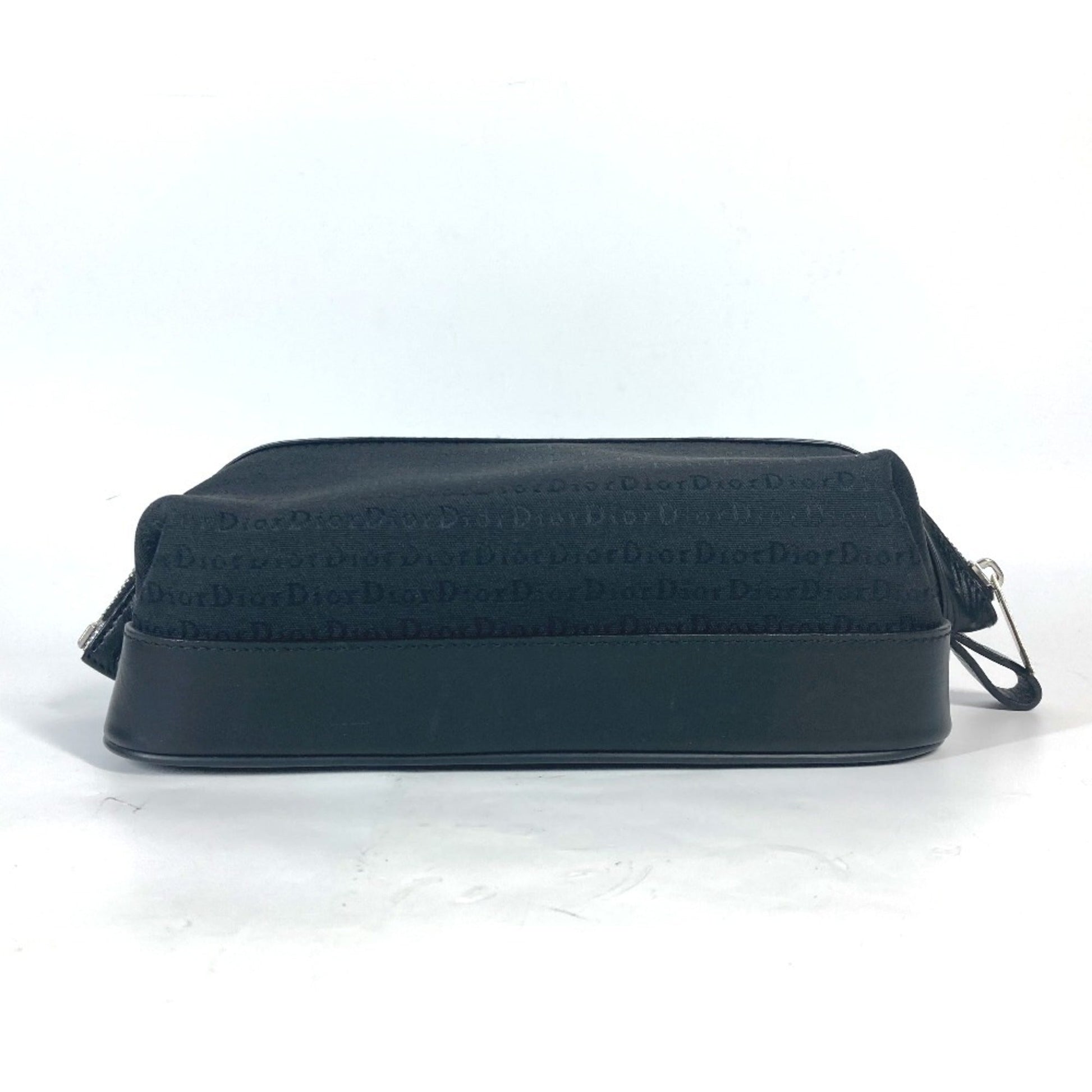 Dior Handbag Christian Pouch Leather Canvas Black Satchel Bag