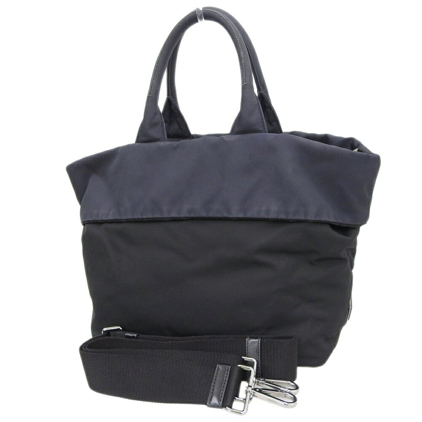 Prada Reversible 2Way Bag Nylon Black Navy Travel Bag