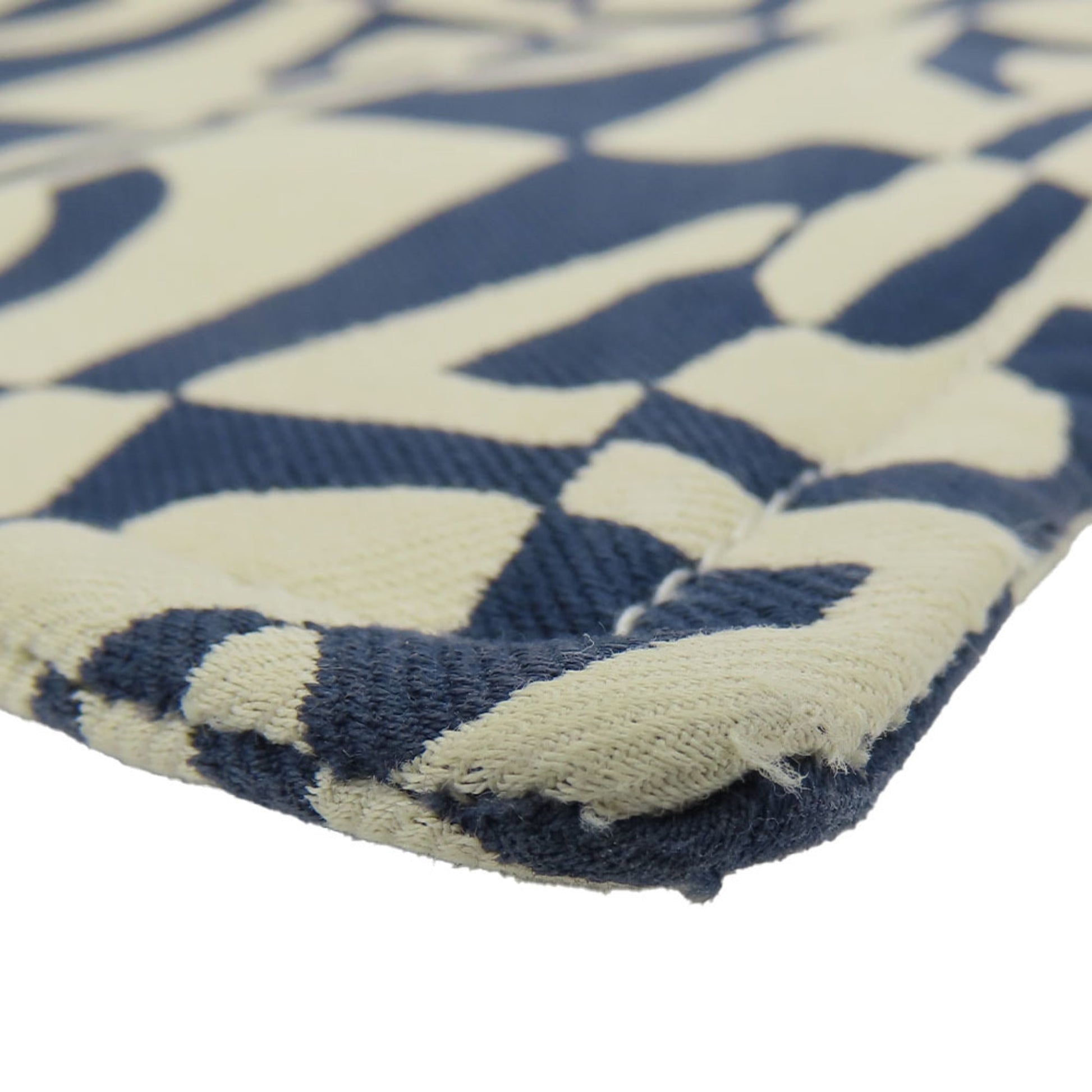 Hermes Ivory Clutch Bag Pouch Canvas Navy