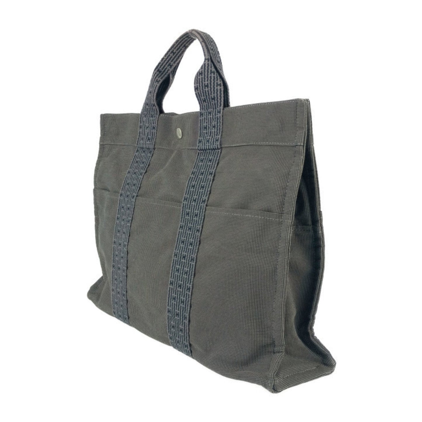 Hermes Handbag Tote Bag Canvas Gray Tote Bag 2