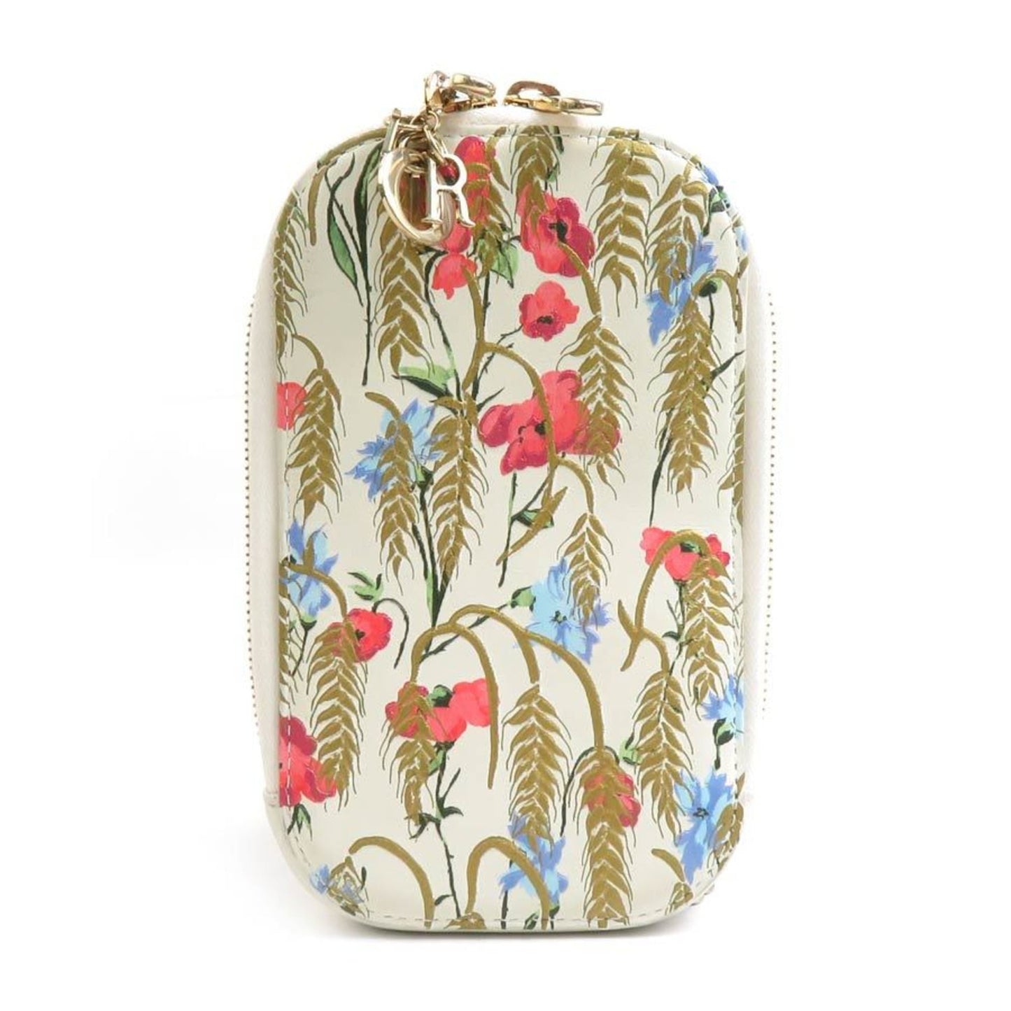 Dior Handbag Christian Ivory Multi-Color Pouch Leather Multicolor Satchel Bag