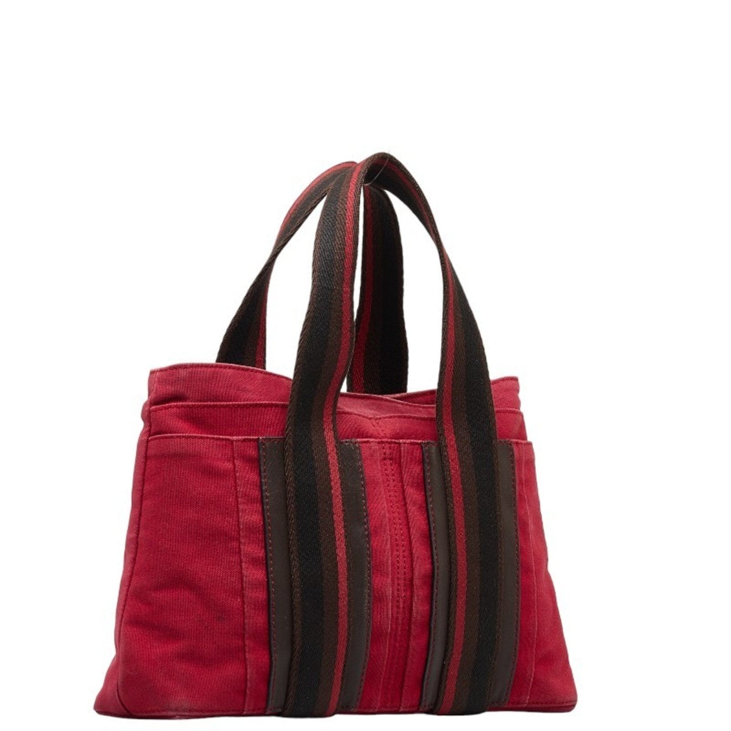 Hermes Color Handbag Tote Bag Canvas Brown Red Handbag Tote Bag