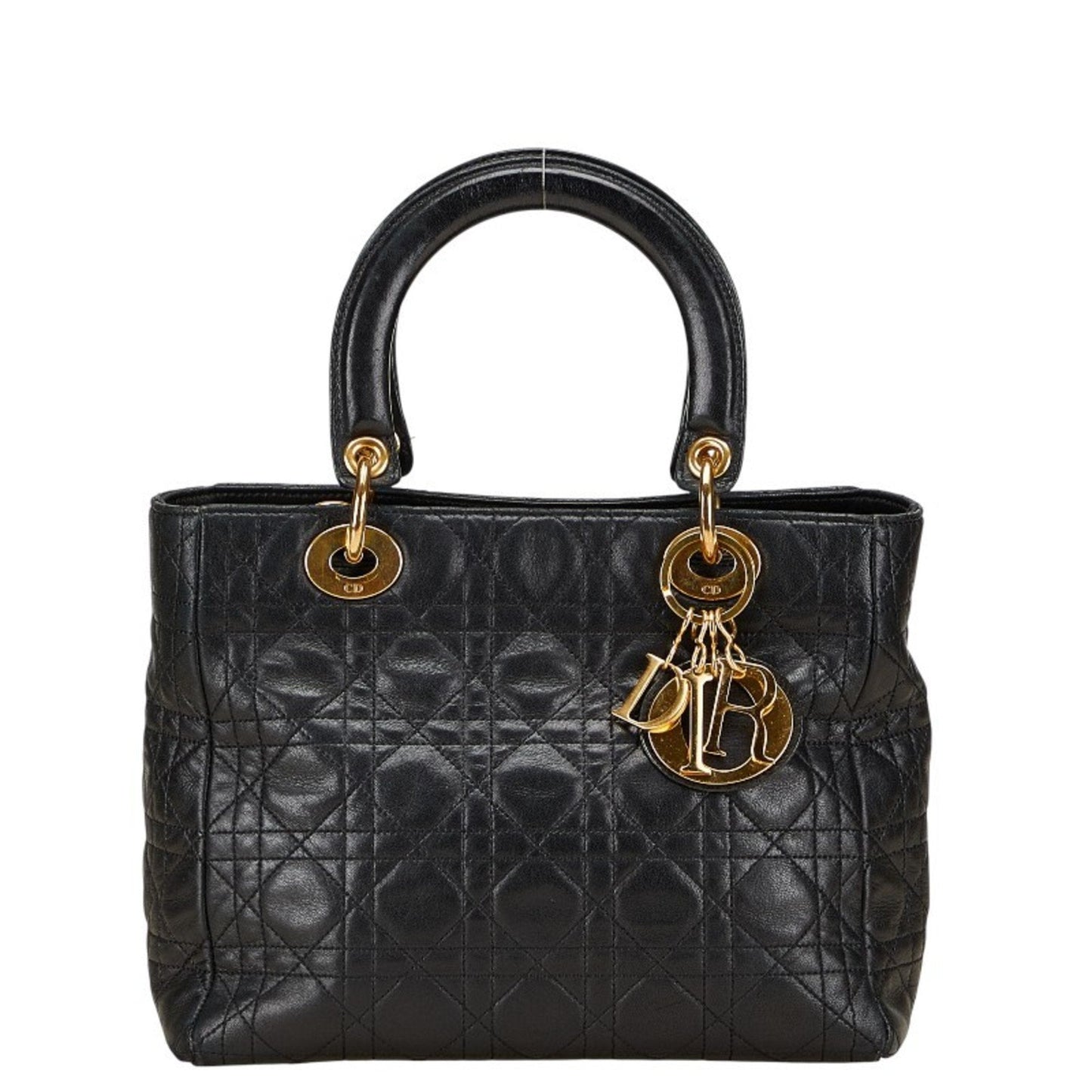 Dior Handbag Christian Lady 2 Leather Black