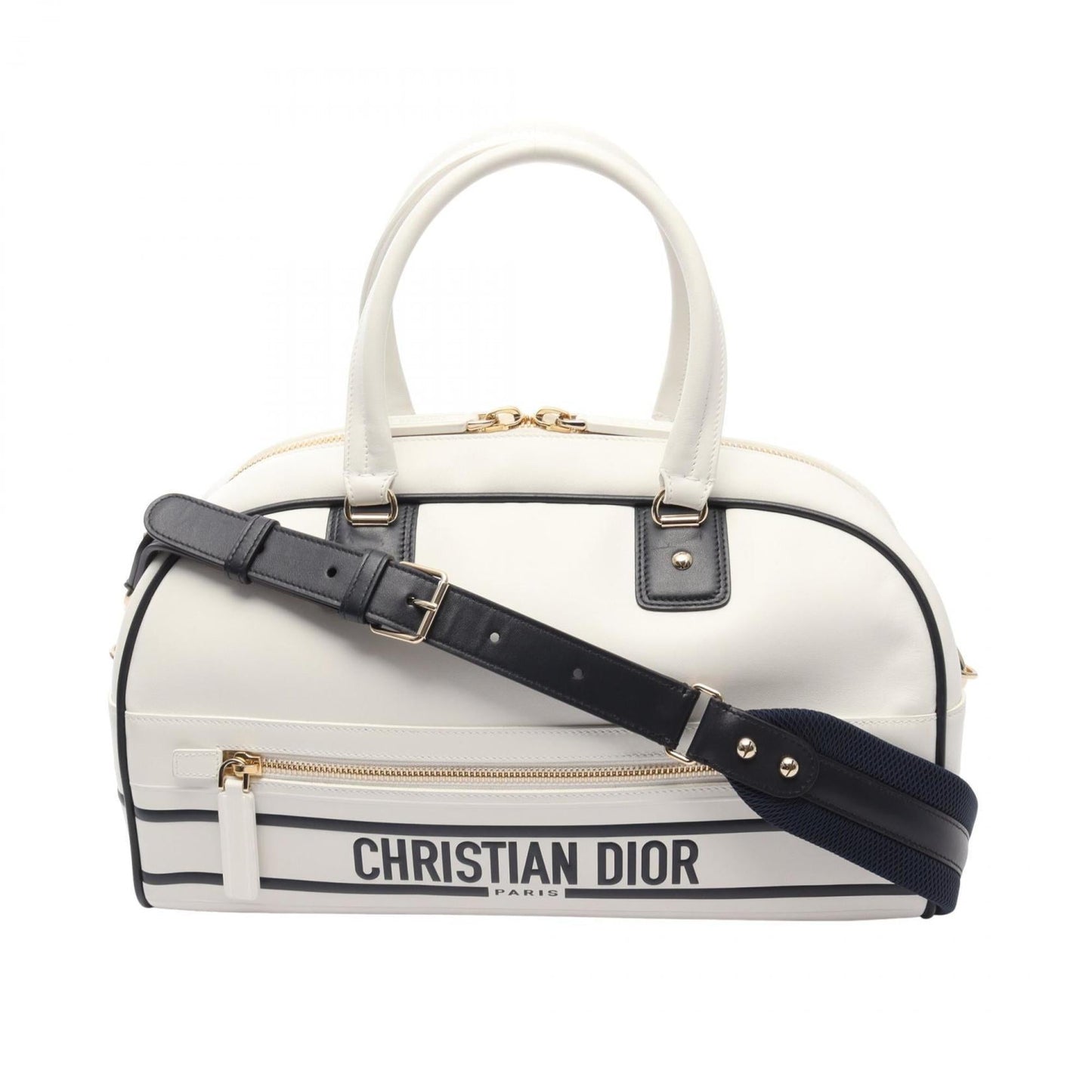 Dior Handbag Christian 2 Leather Black White