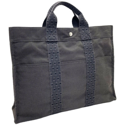 Hermes Tote Bag Canvas Nylon Gray Tote Bag 13