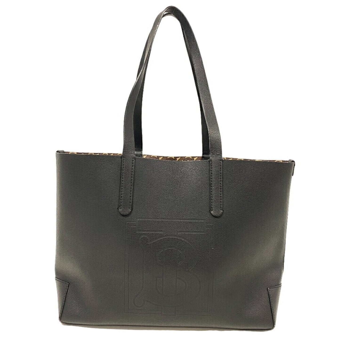 Burberry Pvc Tote Bag Leather Black Brown Leather Tote Bag