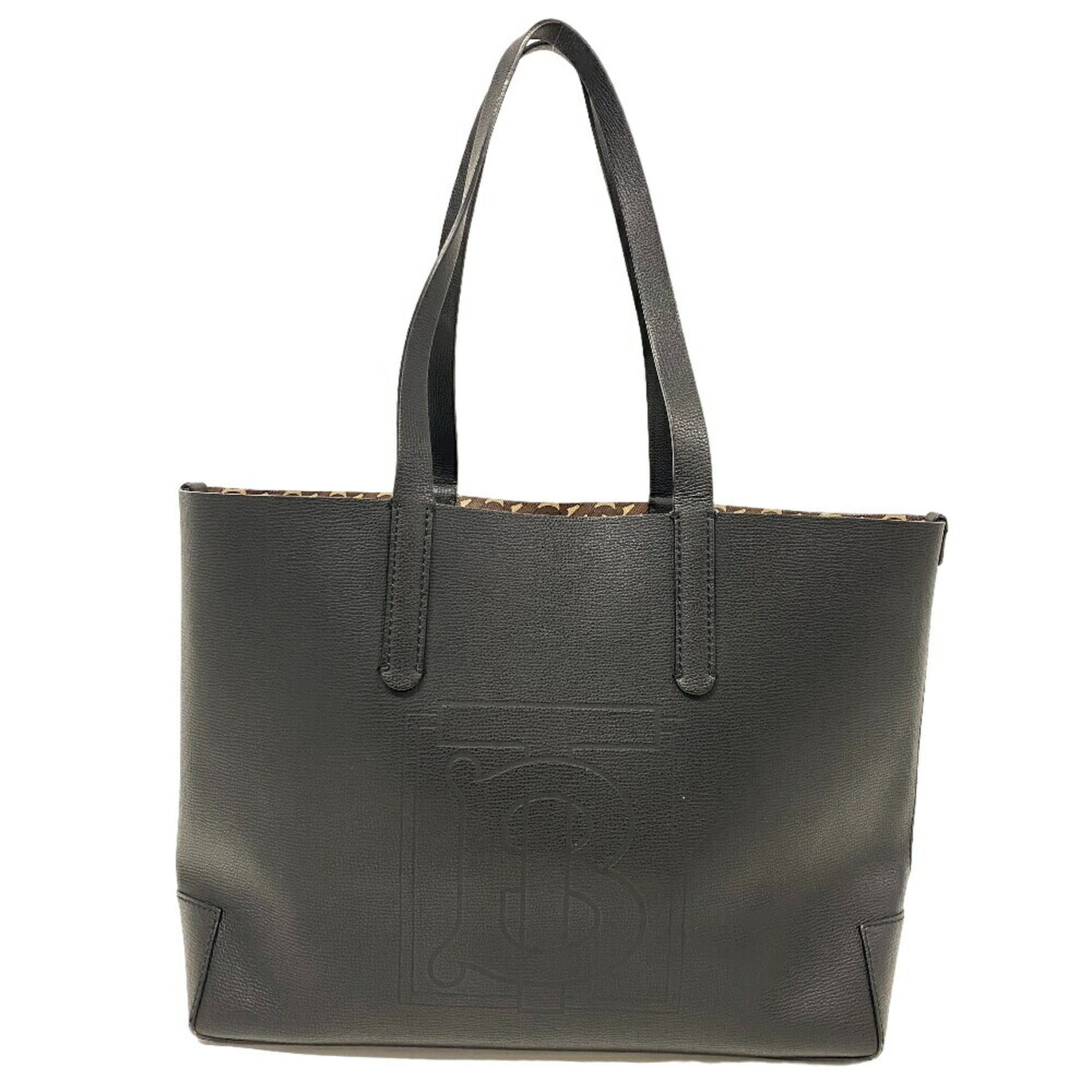 Burberry Pvc Tote Bag Leather Black Brown Leather Tote Bag