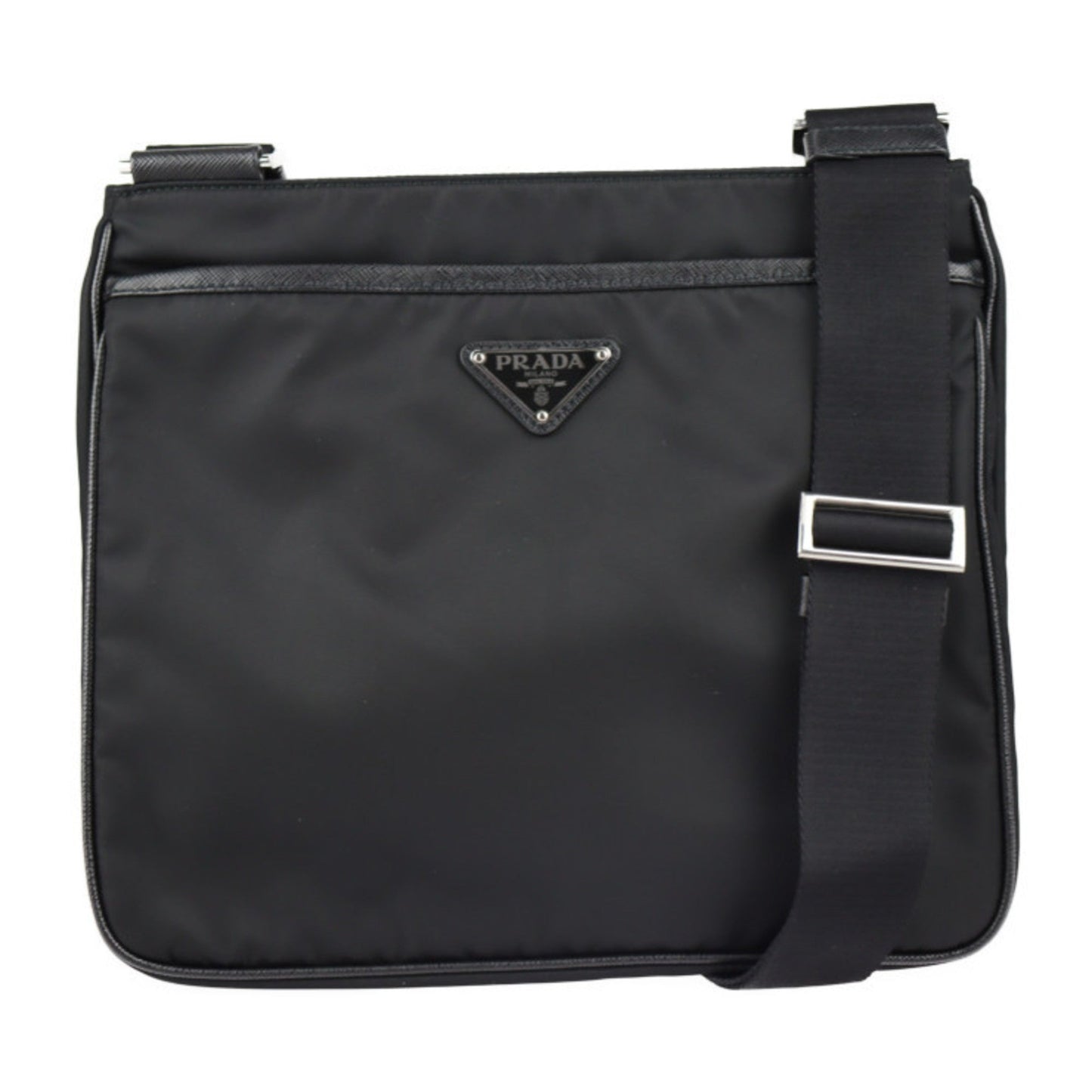 Prada Shoulder Bag Fittings Nylon Metal Black