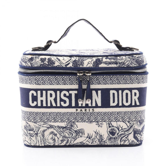 Dior Handbag Christian Canvas White Navy