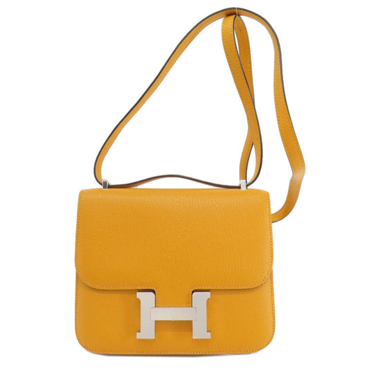 Hermes Moutarde Chevre Shoulder Bag Leather