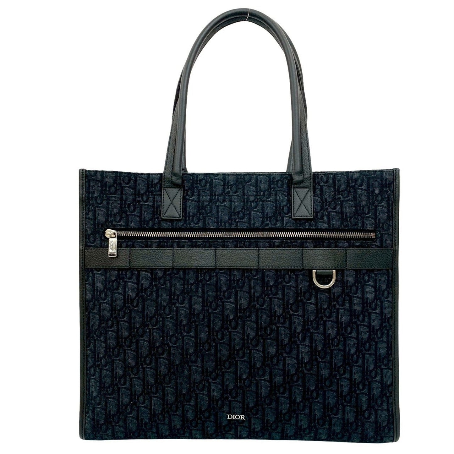 Dior Handbag Christian Tote Bag 2 Leather Canvas Black