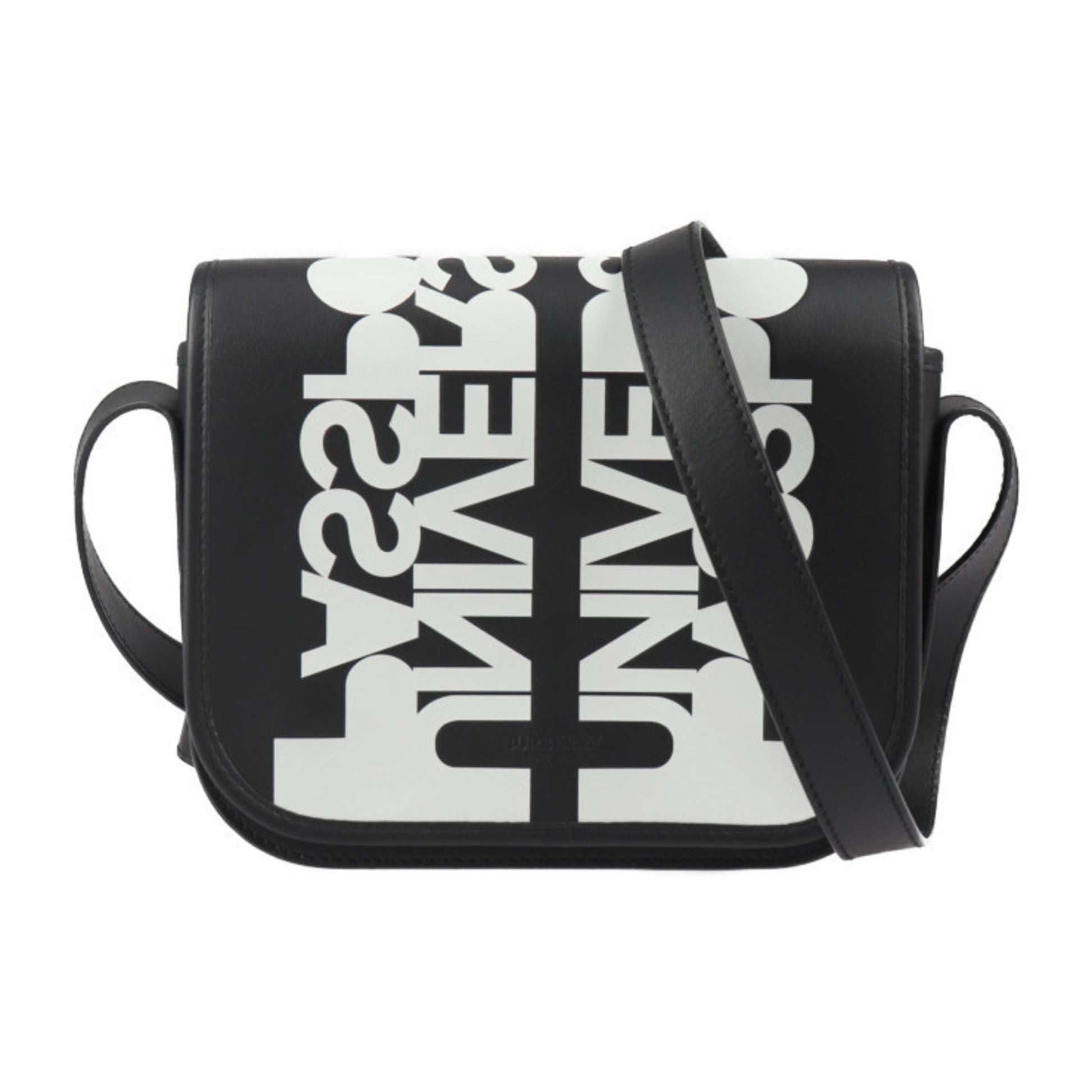 Burberry Handbag Shoulder Bag Leather Black White