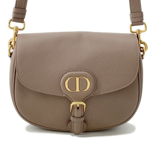 Dior Handbag Christian Grayish Shoulder Bag Leather