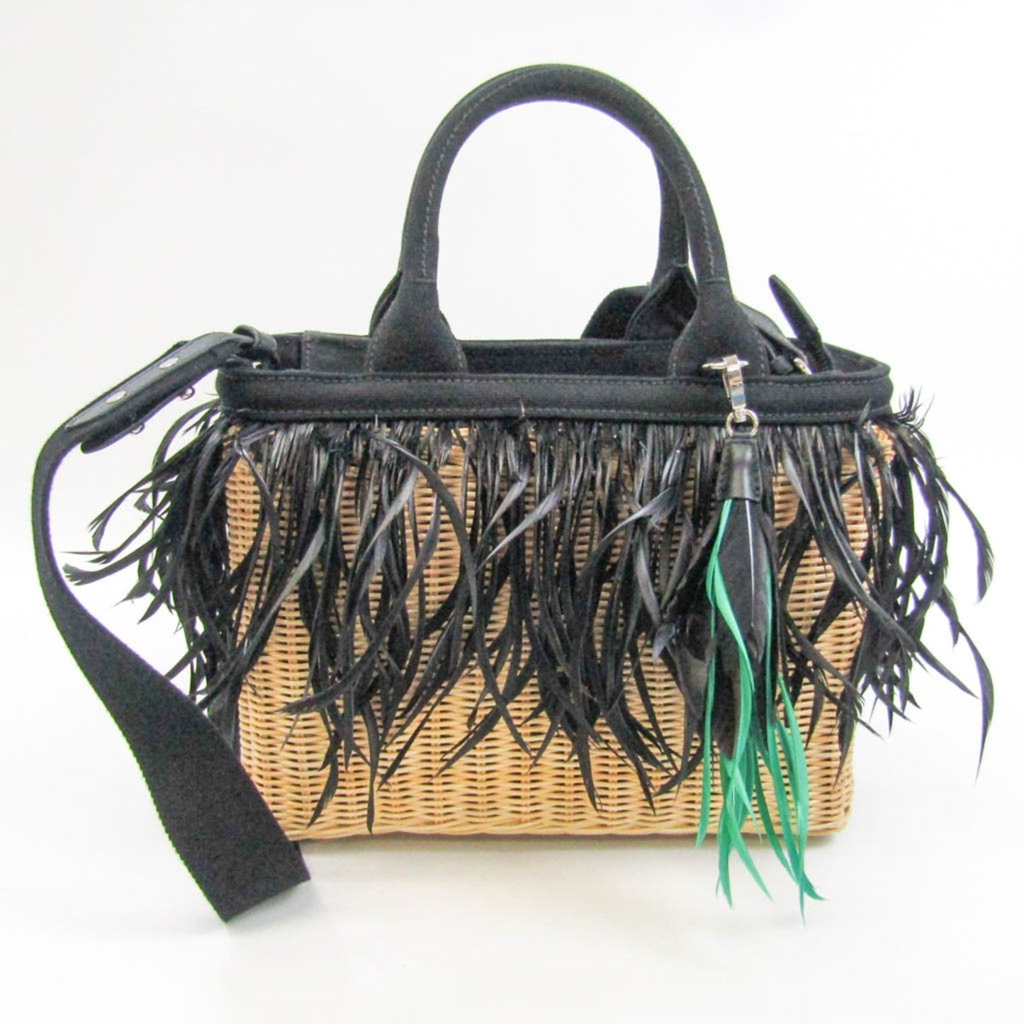 Prada Piume Women Bamboo Handbag Shoulder Bag
