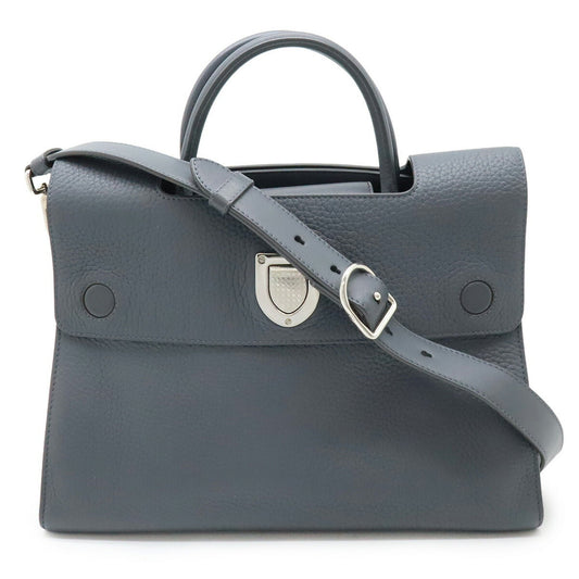 Dior Handbag Christian Shoulder Bag Tote Bag Leather Gray