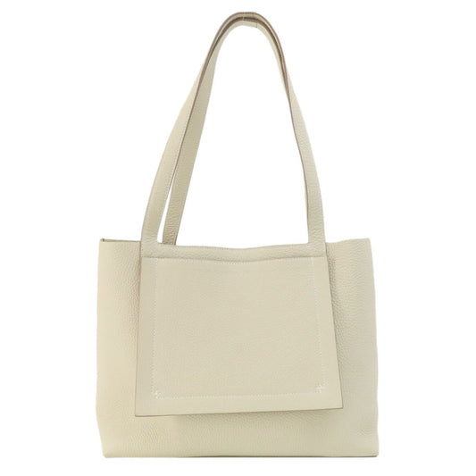 Hermes Taurillon Clemence Tote Bag Leather White