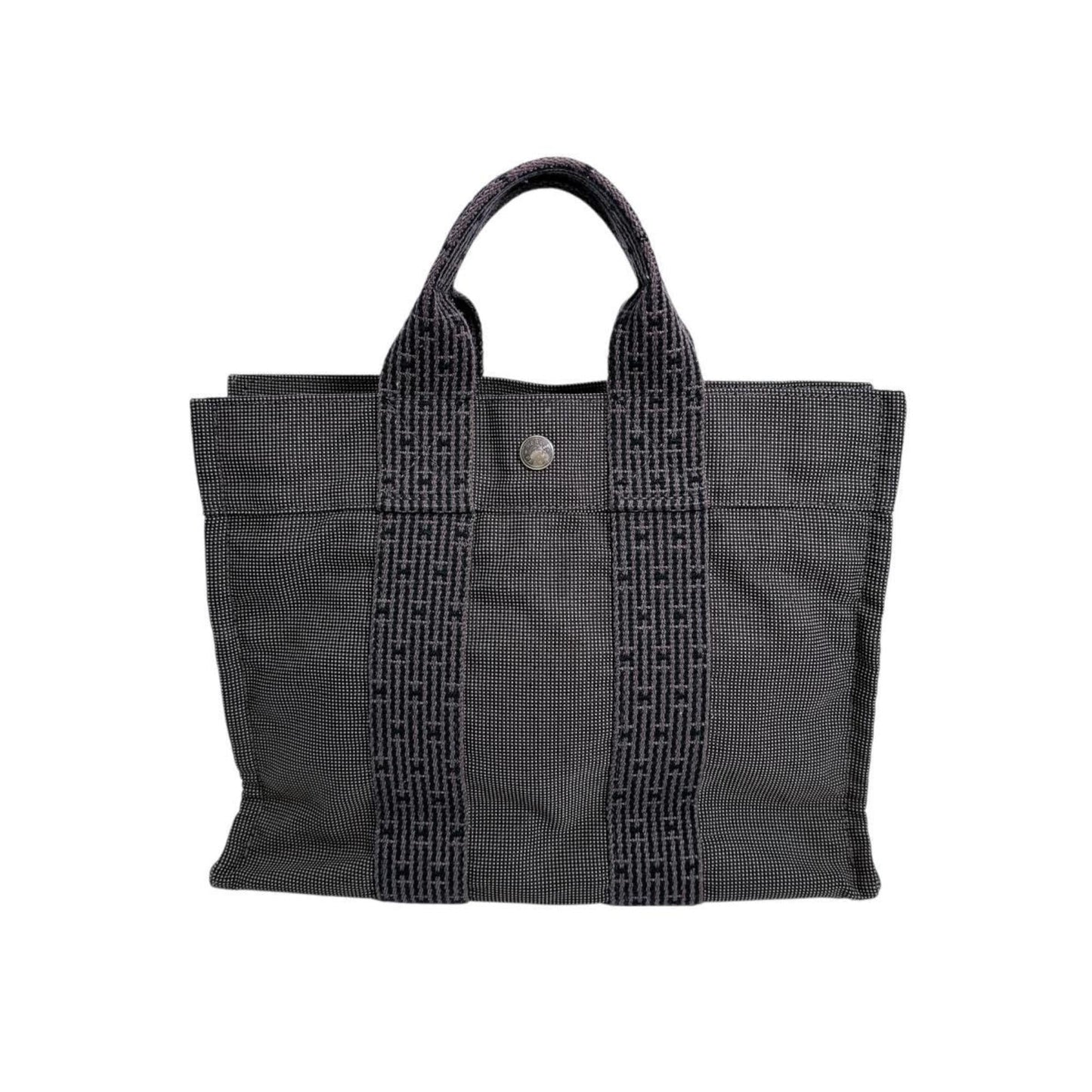 Hermes Her Line Tote Bag Canvas Gray Tote Bag 24