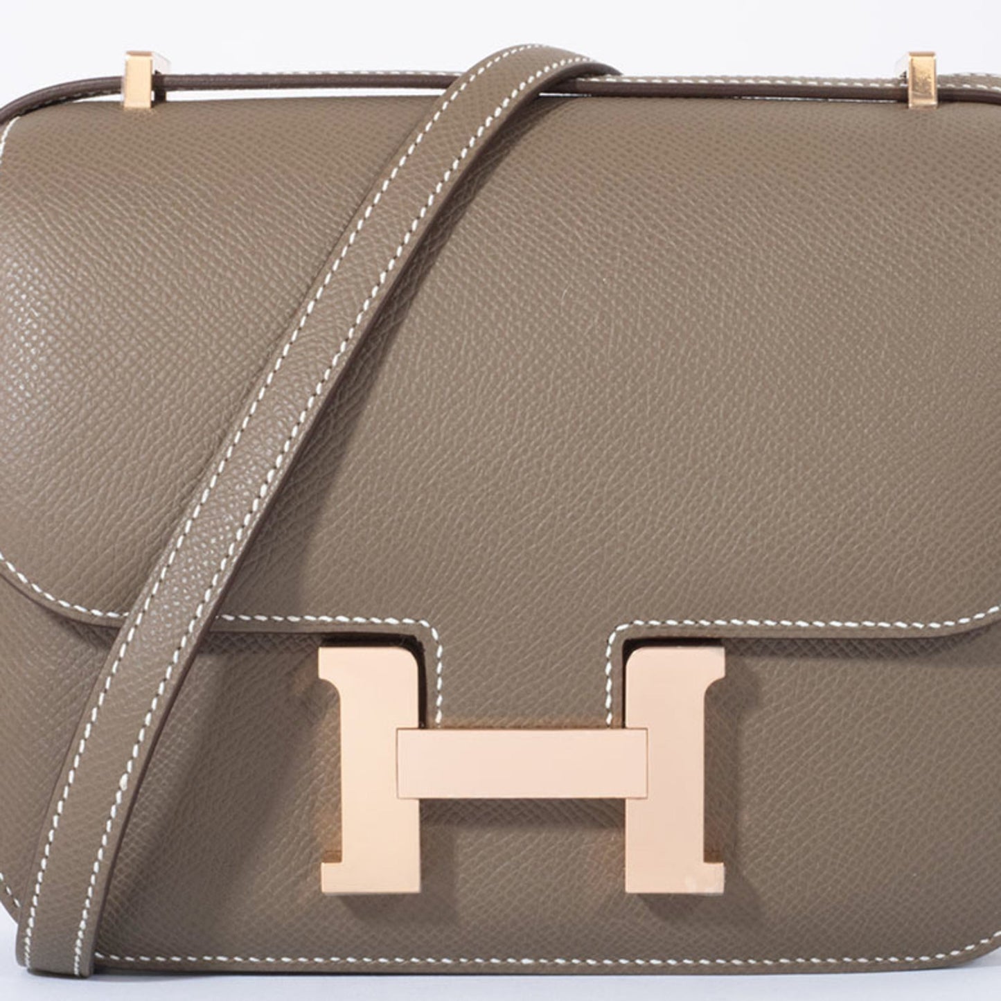 Hermes Constance Etoupe Epsom Shoulder Bag Leather Gray