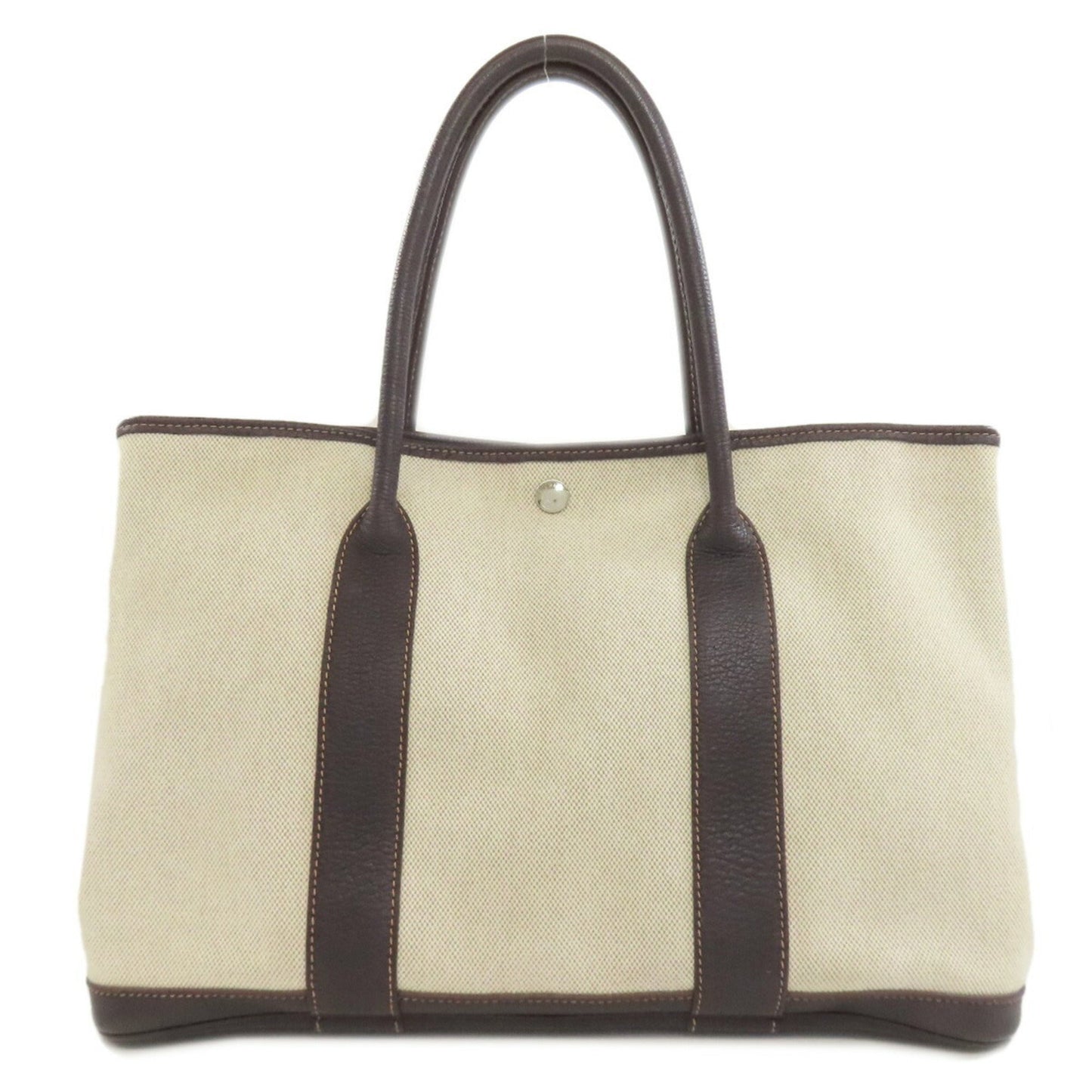 Hermes Garden Marron Toile Negonda Tote Bag Leather