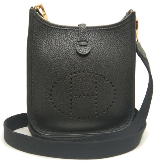 Hermes Evelyne Taurillon Clemence Shoulder Bag Leather Black Shoulder Bag 3