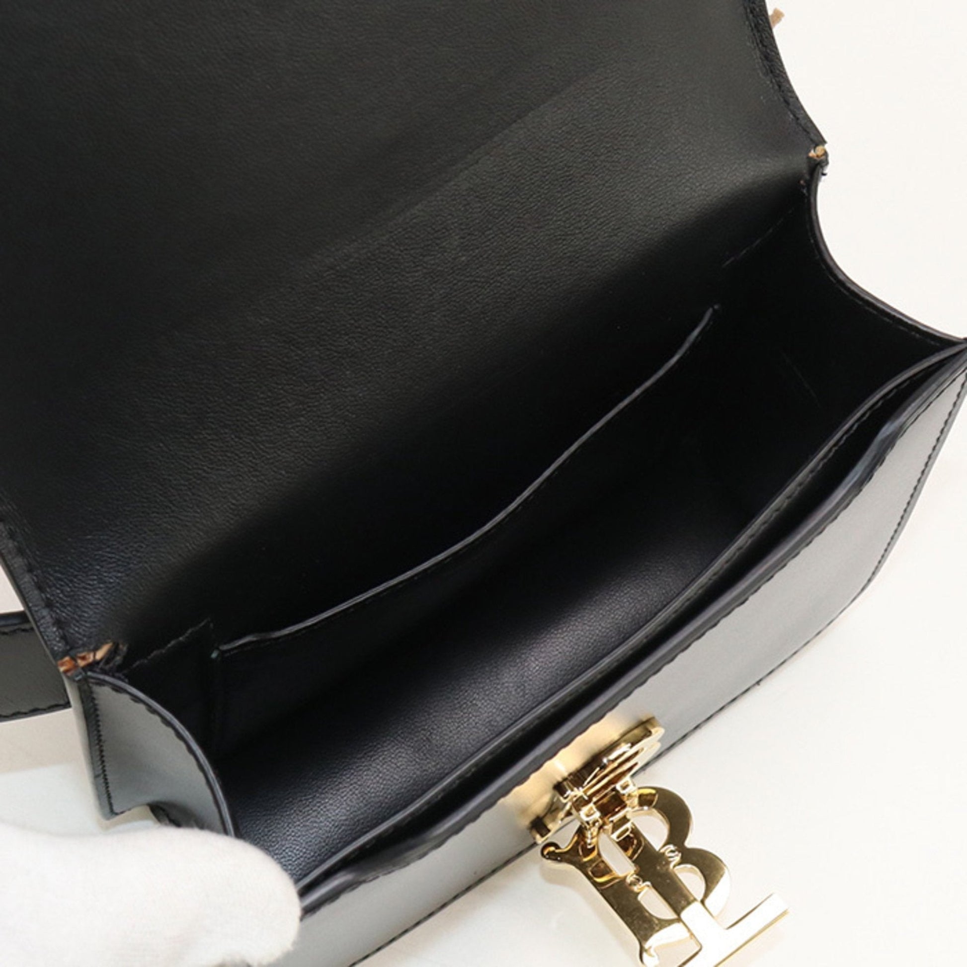 Burberry Fanny Pack Handbag Leather Black Travel Bag