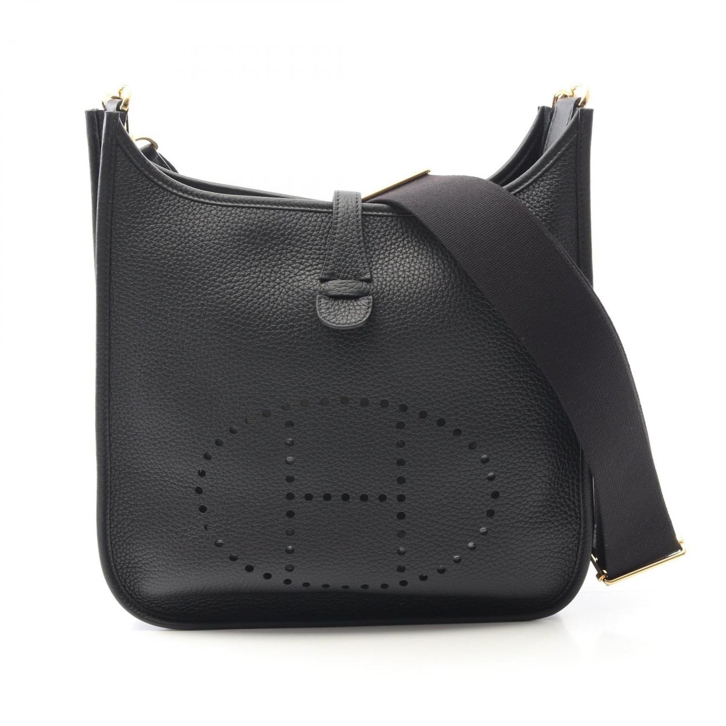 Hermes Evelyne Shoulder Bag Leather Black