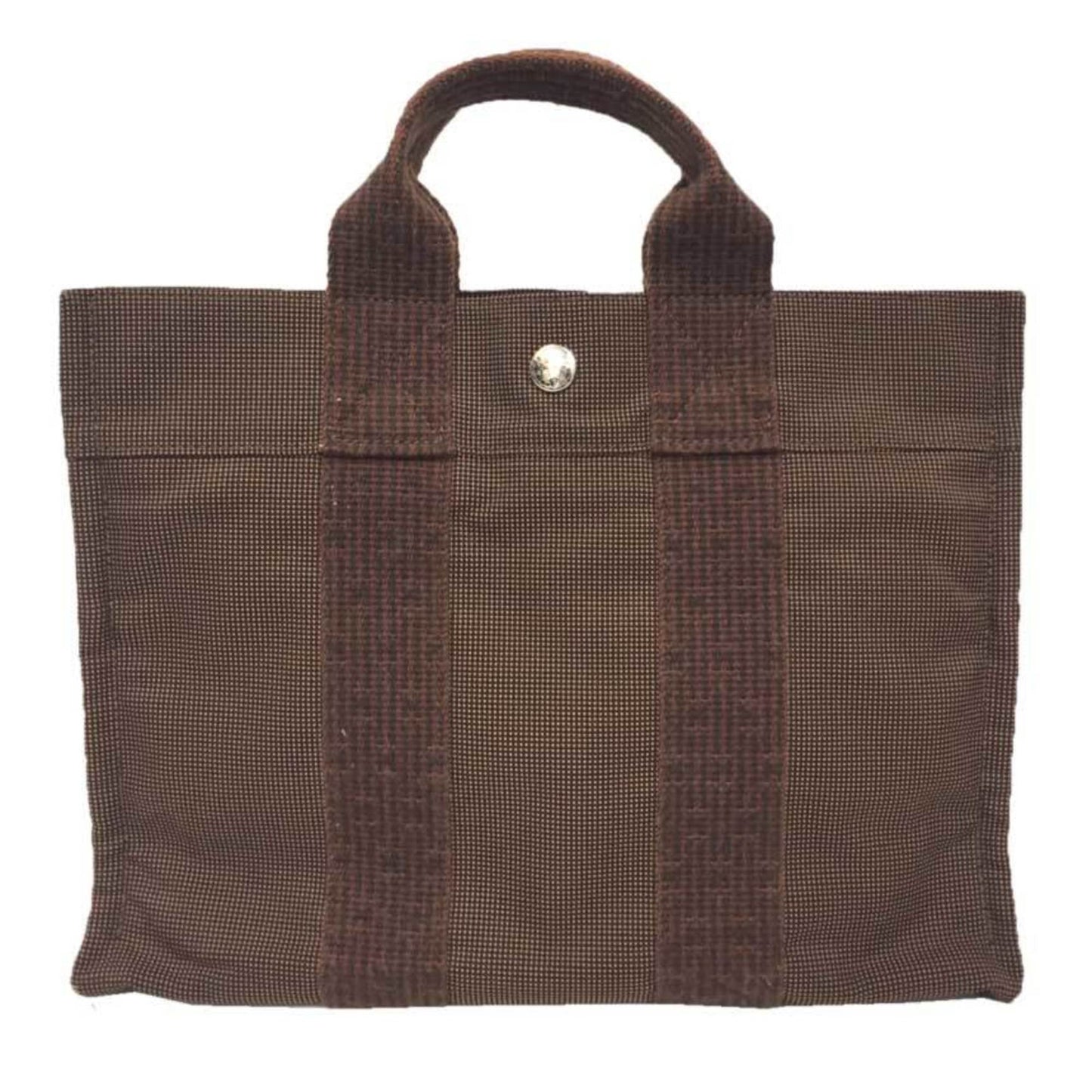 Hermes Tote Bag Canvas Nylon Brown Canvas Tote Bag