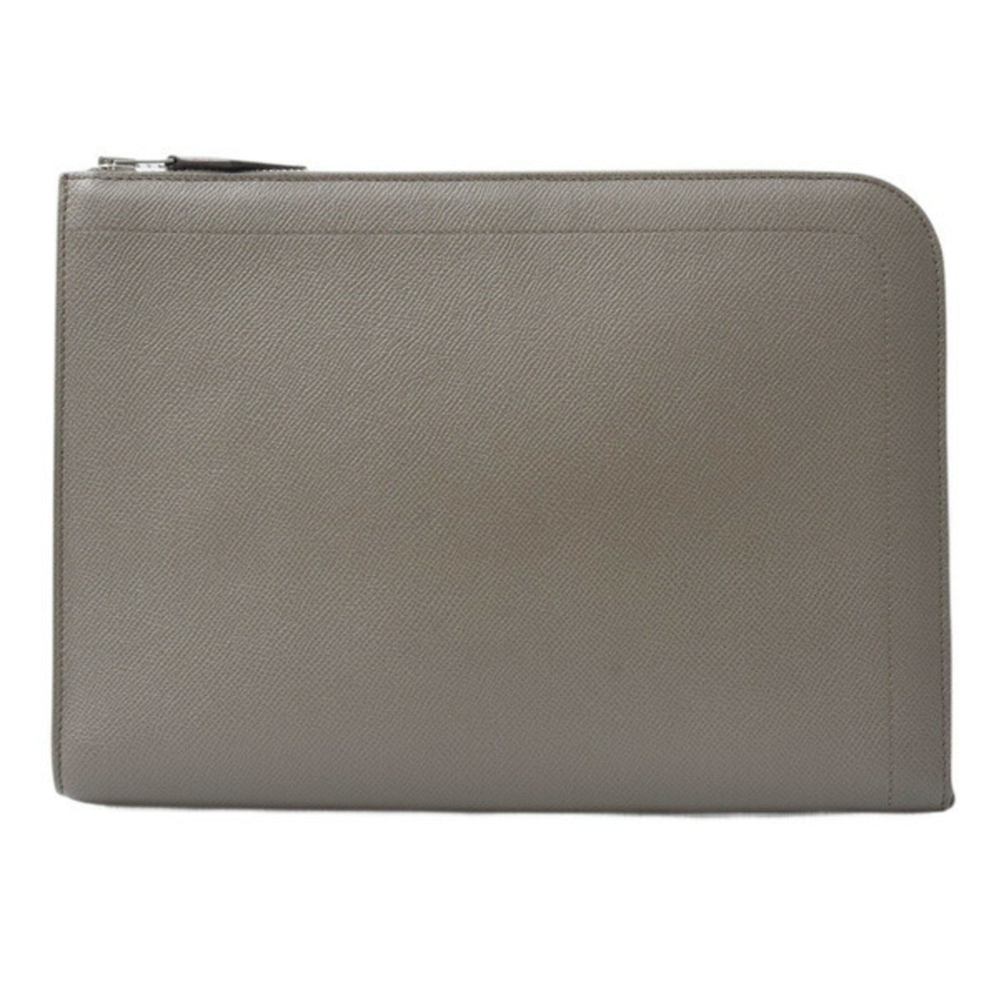 Hermes Kara Epsom Clutch Bag Leather Gray
