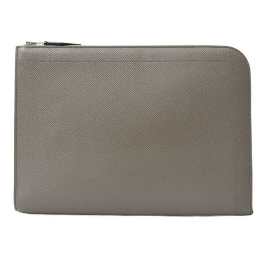 Hermes Kara Epsom Clutch Bag Leather Gray