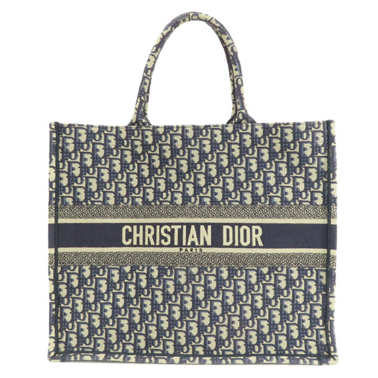 Dior Handbag Christian Tote Bag 4 Canvas Blue Navy
