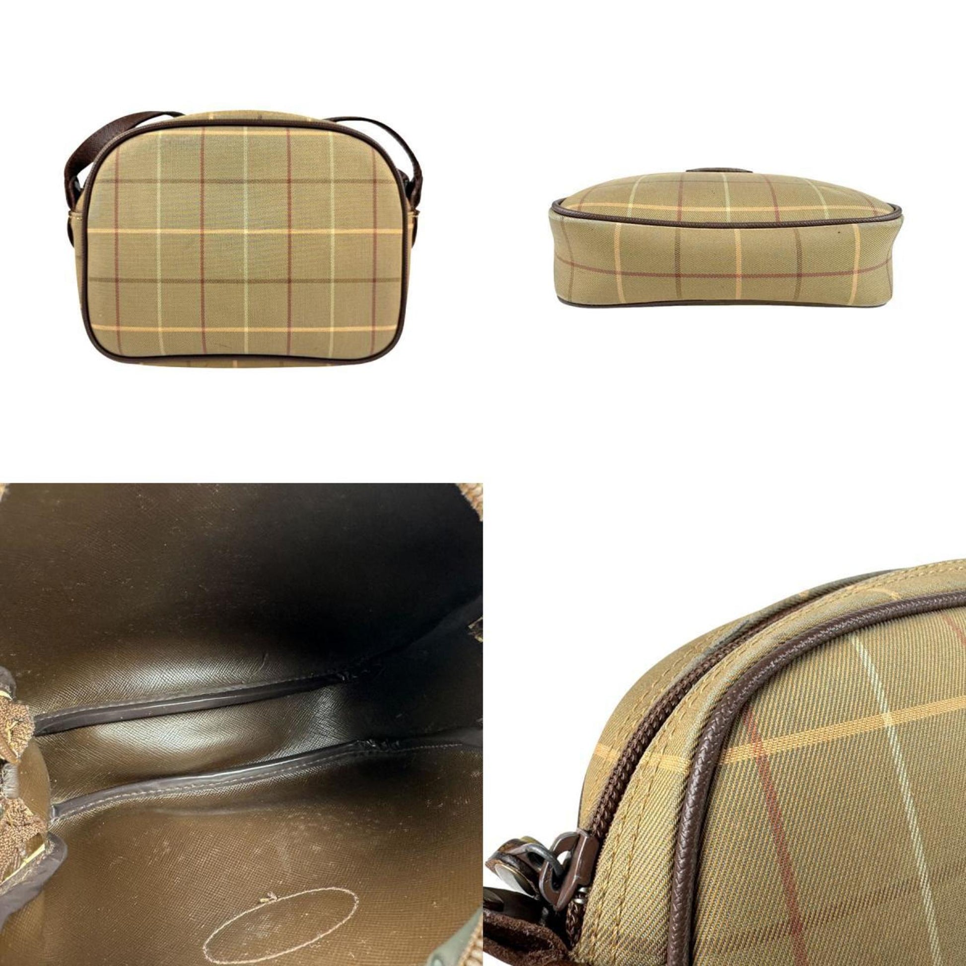 Burberry s Khaki Shoulder Bag Leather Canvas Brown