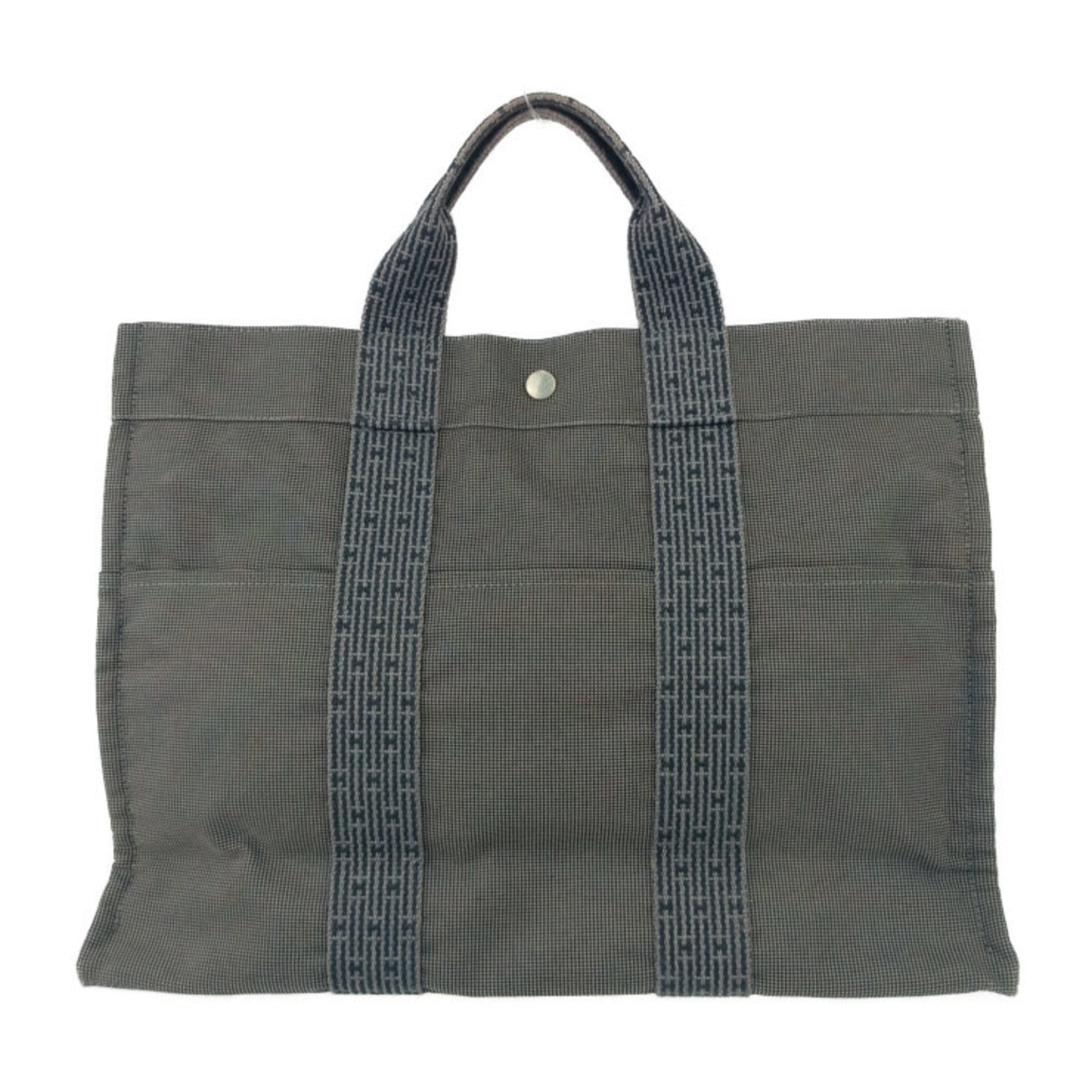 Hermes Handbag Tote Bag Canvas Gray Tote Bag 2