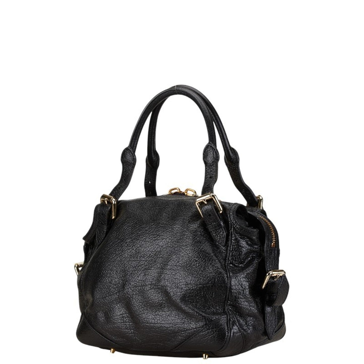 Burberry Shoulder Bag Tote Bag Leather Black