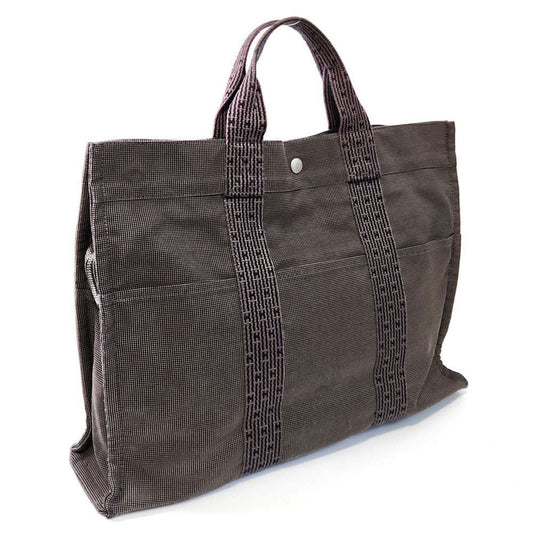 Hermes Handbag Tote Bag Canvas Gray Tote Bag 5