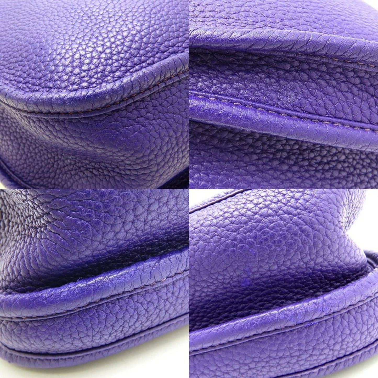 Hermes Evelyne Taurillon Clemence Shoulder Bag Leather Purple