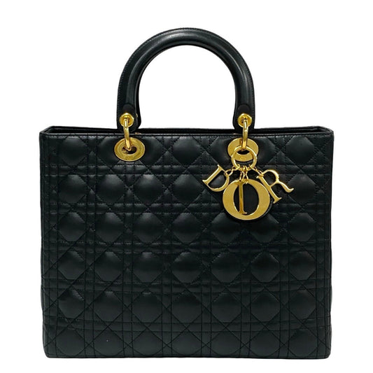 Dior Handbag Christian Tote Bag 8 Leather Black