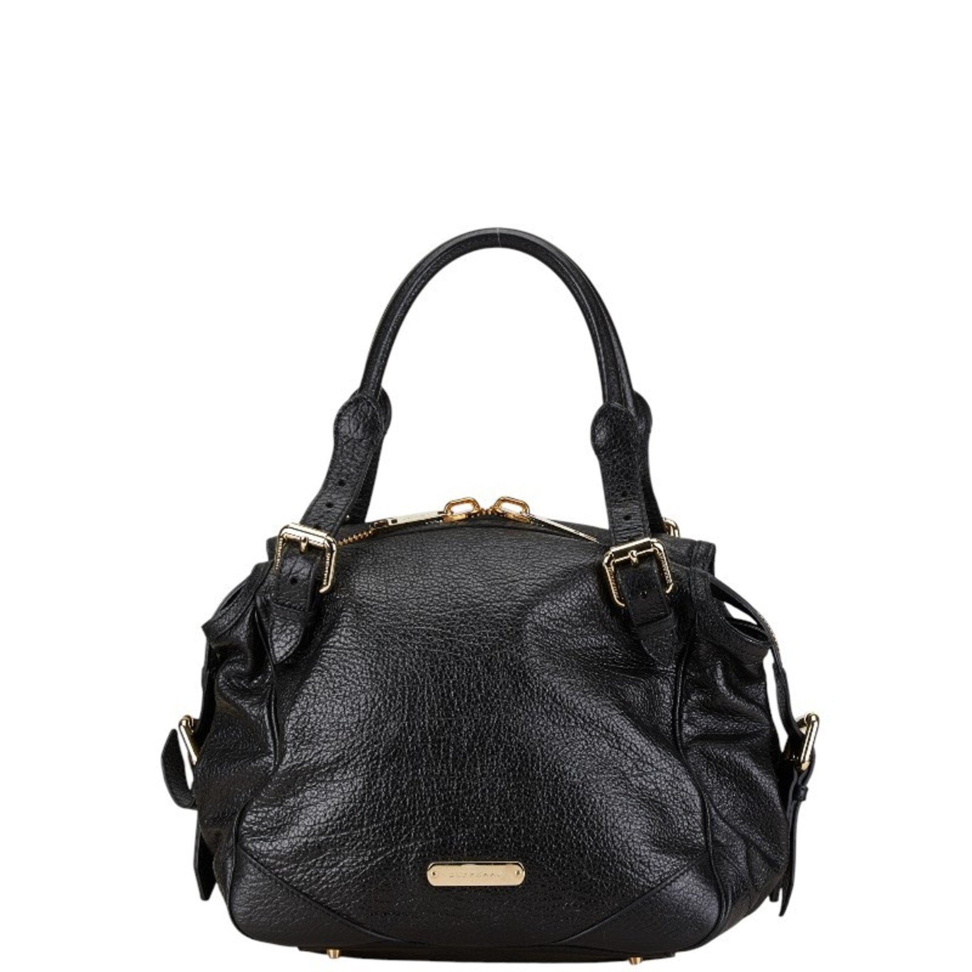 Burberry Shoulder Bag Tote Bag Leather Black