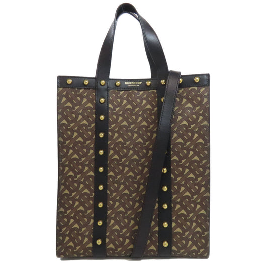Burberry Pvc Tote Bag Leather Black Brown Tote Bag 2