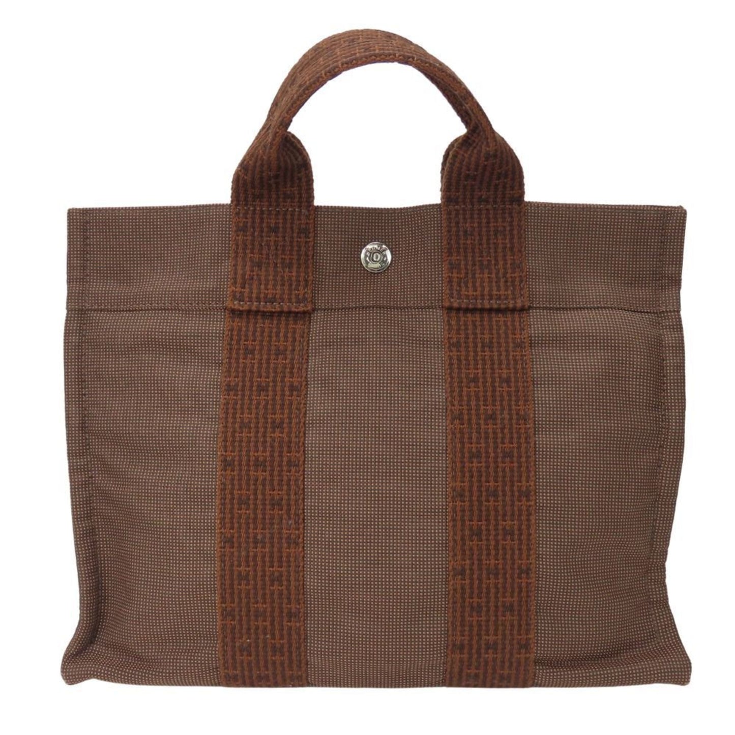 Hermes Handbag Tote Bag Canvas Brown
