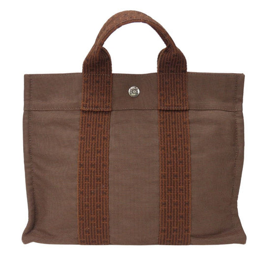 Hermes Handbag Tote Bag Canvas Brown